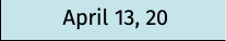 April 13, 20